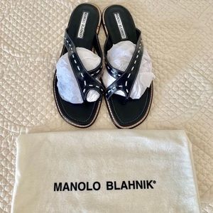 ❤️MANOLO BLAHNIK❤️Samdals❤️NEW❤️Black❤️